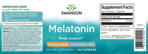 Swanson, Melatonin, 3 mg, 120 Capsules