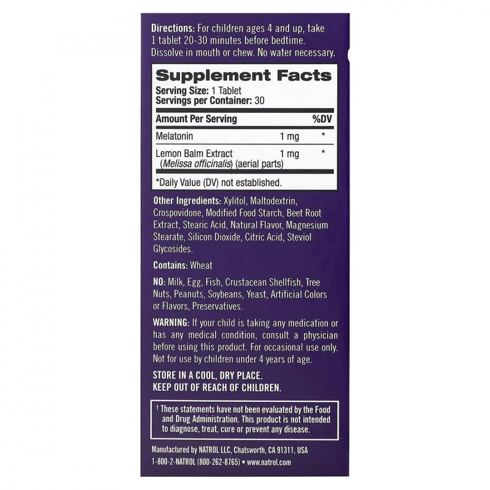 Melatonin 30 Tablets Strawberry Flavor for Kids by Natrol - Image 3